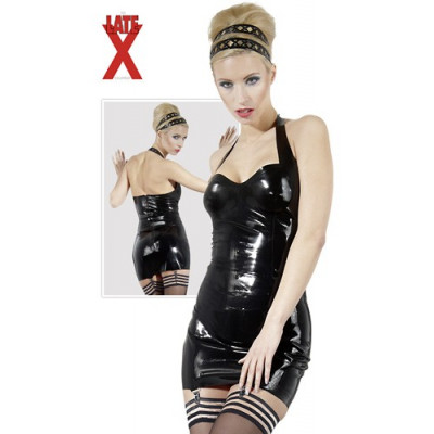 MINI ABITO IN LATEX NERO CON CHIUSURA ZIP